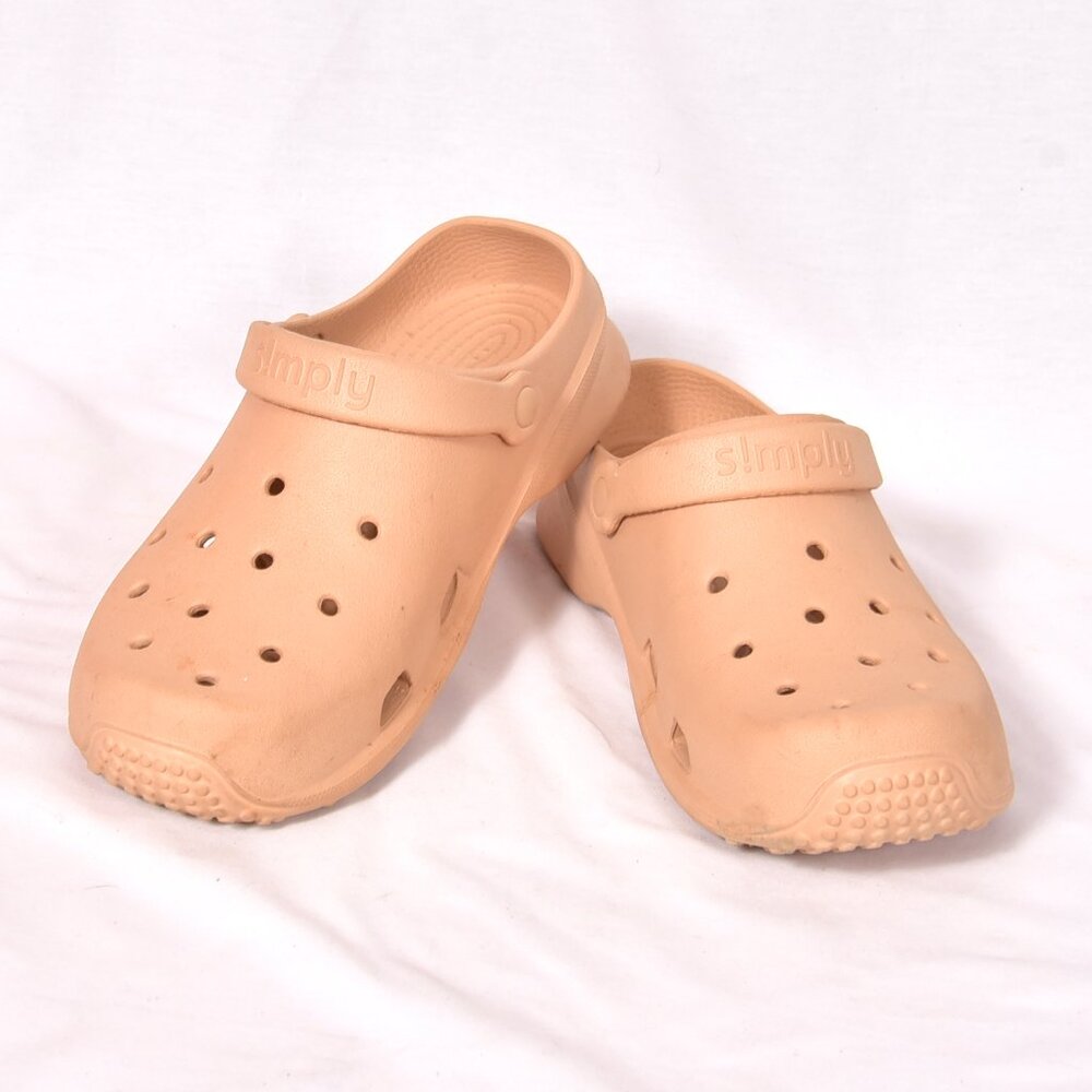 Simply Southern Tan Clogs Size Men's 8 Women's 10 Slip On Shoes